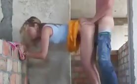 Turkish couple fucking at the construction site